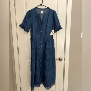 NWT GAP X LOVESHACKFANCY MIDI DENIM DRESS